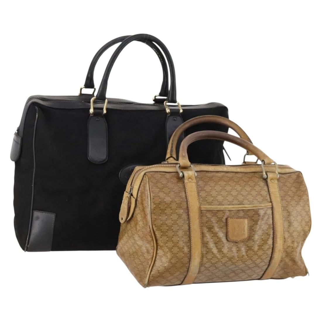 Set of 2 Celine Macadam PVC Canvas Clutch Bags Brown Black Italy: Set of 2 Celine Macadam PVC Canvas Clutch Bags Brown Black Italy This is a set of two CELINE clutch bags crafted from PVC leather and Macadam canvas in brown and black. Designed for women and made in 