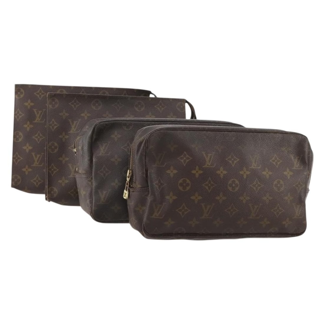Set of 4 Louis Vuitton monogram canvas clutch bags: Set of 4 Louis Vuitton monogram canvas clutch bags Louis Vuitton monogram clutch bag in Monogram Canvas, made in France. The item is listed as a clutch bag and is offered as a special bundle set. It i