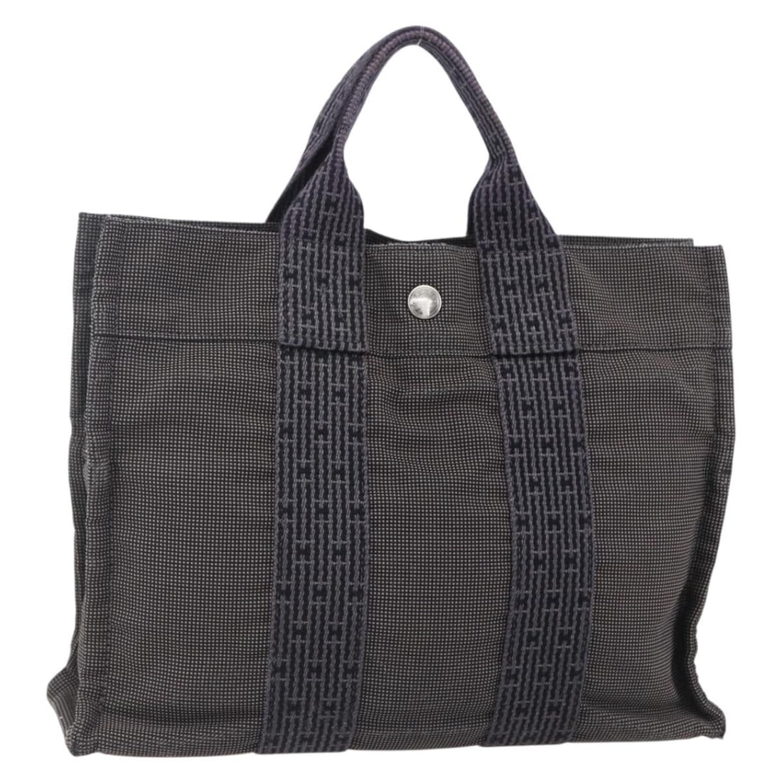 HERMES Her Line PM Gray Canvas Hand Bag Authentically Made in France: HERMES Her Line PM Gray Canvas Hand Bag Authentically Made in France This HERMES Her Line PM Hand Bag is a stylish and practical accessory crafted in France. Made from durable gray canvas, it features