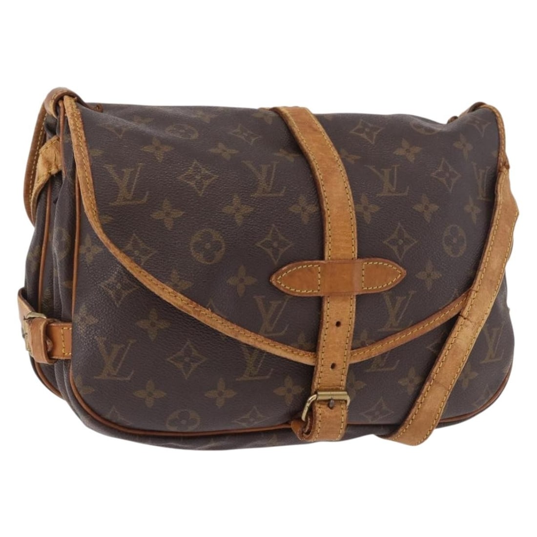 Louis Vuitton M42256 Saumur 30 Monogram Canvas Shoulder Bag: Louis Vuitton M42256 Saumur 30 Monogram Canvas Shoulder Bag Louis Vuitton Monogram Saumur 30 shoulder bag in Monogram canvas, made in France. This women's shoulder bag is offered as the item only; box