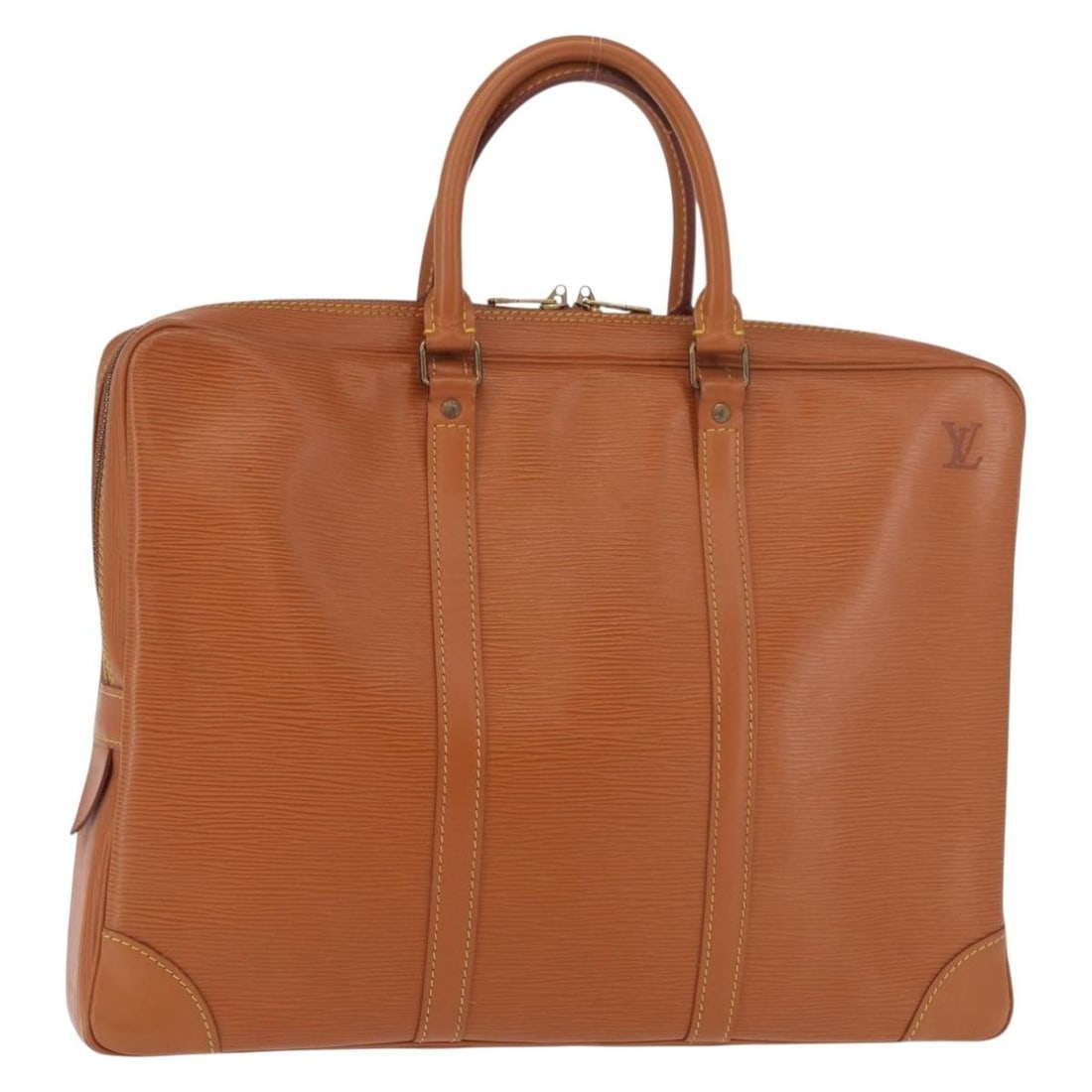 Louis Vuitton M54478 Porte Documents Voyage Epi Leather Briefcase Zipangu Gold: Louis Vuitton M54478 Porte Documents Voyage Epi Leather Briefcase Zipangu Gold Louis Vuitton Porte Documents Voyage business bag in Epi leather with a Zipangu Gold finish. Made in France, this women's