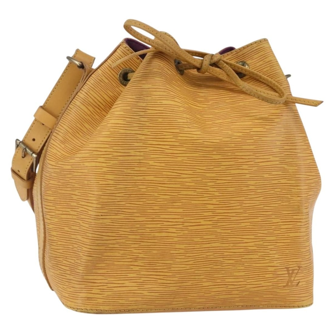 LOUIS VUITTON Epi Petit Noe Yellow Shoulder Bag M44109 Auth: LOUIS VUITTON Epi Petit Noe Yellow Shoulder Bag M44109 Auth Introducing the LOUIS VUITTON Epi Petit Noe Shoulder Bag in a vibrant yellow hue, a stylish accessory that embodies the elegance of French c