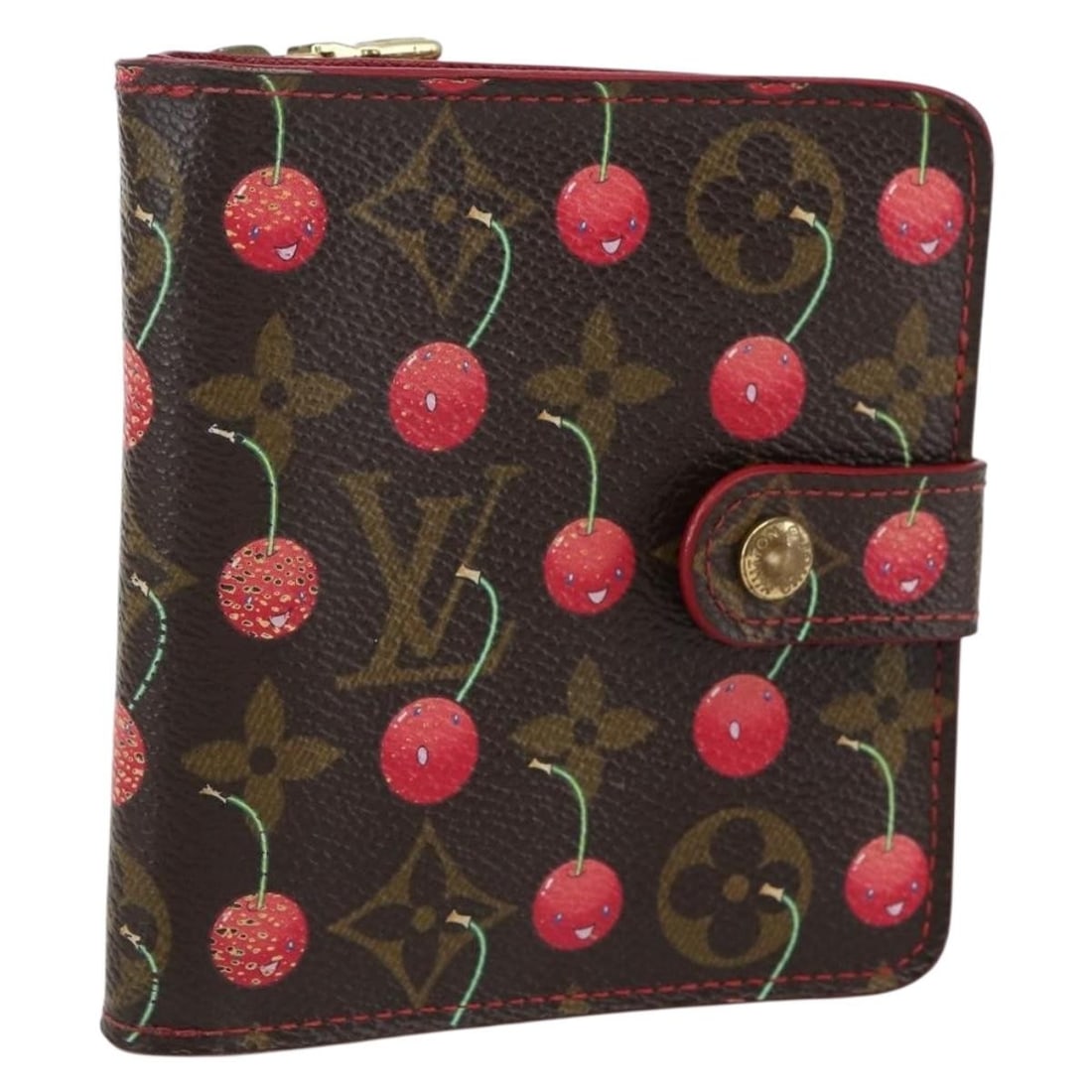 Louis Vuitton M95005 Monogram Cherry Blossom bifold zip wallet: Louis Vuitton M95005 Monogram Cherry Blossom bifold zip wallet Louis Vuitton Monogram Cherry Compact Zip Bifold Wallet in Monogram Cherry Blossom Canvas. This bifold wallet is made in Spain and comes 