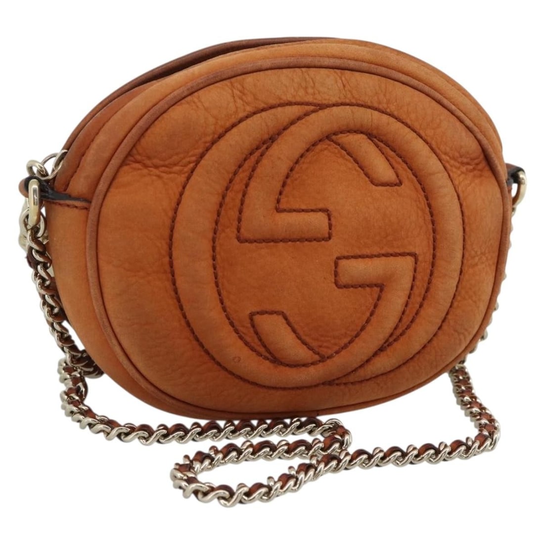Gucci 353965 Mini Soho Leather Shoulder Bag Brown Gold Tone: Gucci 353965 Mini Soho Leather Shoulder Bag Brown Gold Tone GUCCI Mini Soho Chain Shoulder Bag in brown leather with gold-tone exterior accents. Made in Italy, this women's shoulder bag measures appro
