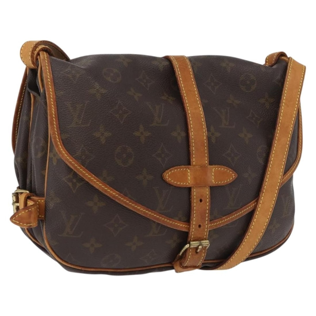 Louis Vuitton M42256 Saumur 30 Monogram Canvas Shoulder Bag: Louis Vuitton M42256 Saumur 30 Monogram Canvas Shoulder Bag Louis Vuitton Saumur 30 shoulder bag in Monogram Canvas, made in France. This women's shoulder bag features the classic Monogram color and c