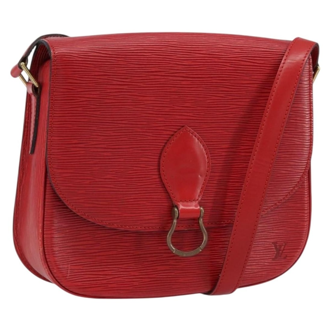 Louis Vuitton Saint Cloud GM Red Epi Leather Shoulder Bag M52197: Louis Vuitton Saint Cloud GM Red Epi Leather Shoulder Bag M52197 Louis Vuitton Epi Saint Cloud GM shoulder bag in red Epi leather. It comes with a dust bag and was made in France. The bag is identifie