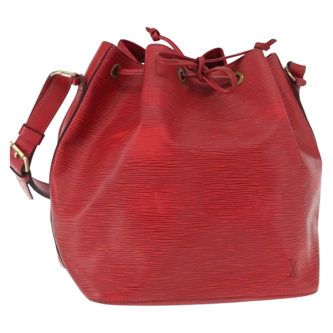 Louis Vuitton Petit Noe Red Epi Leather Shoulder Bag M44107: Louis Vuitton Petit Noe Red Epi Leather Shoulder Bag M44107 Louis Vuitton Epi Petit Noe shoulder bag in red Epi leather. This shoulder bag is made in France and features the model number M44107. It is