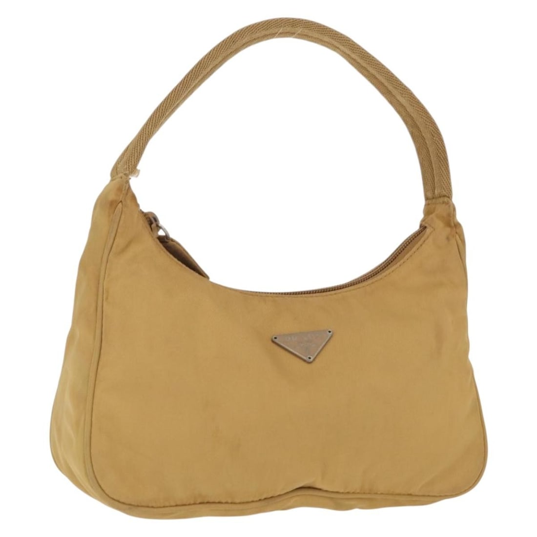 Prada yellow nylon pouch women 8.7 x 4.7 x 2.8 inch: Prada yellow nylon pouch women 8.7 x 4.7 x 2.8 inch This PRADA hand pouch is crafted from yellow nylon and features a compact, practical design. Made in Italy, it is intended for women and offers a ma