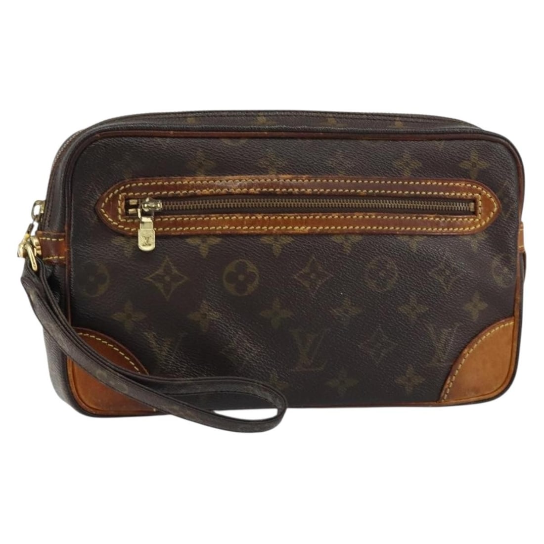 LOUIS VUITTON Monogram Marly Dragonne GM Clutch Bag M51825 Authentic: LOUIS VUITTON Monogram Marly Dragonne GM Clutch Bag M51825 Authentic Presenting the LOUIS VUITTON Monogram Marly Dragonne GM Clutch Bag, a sophisticated accessory that embodies luxury and practicality