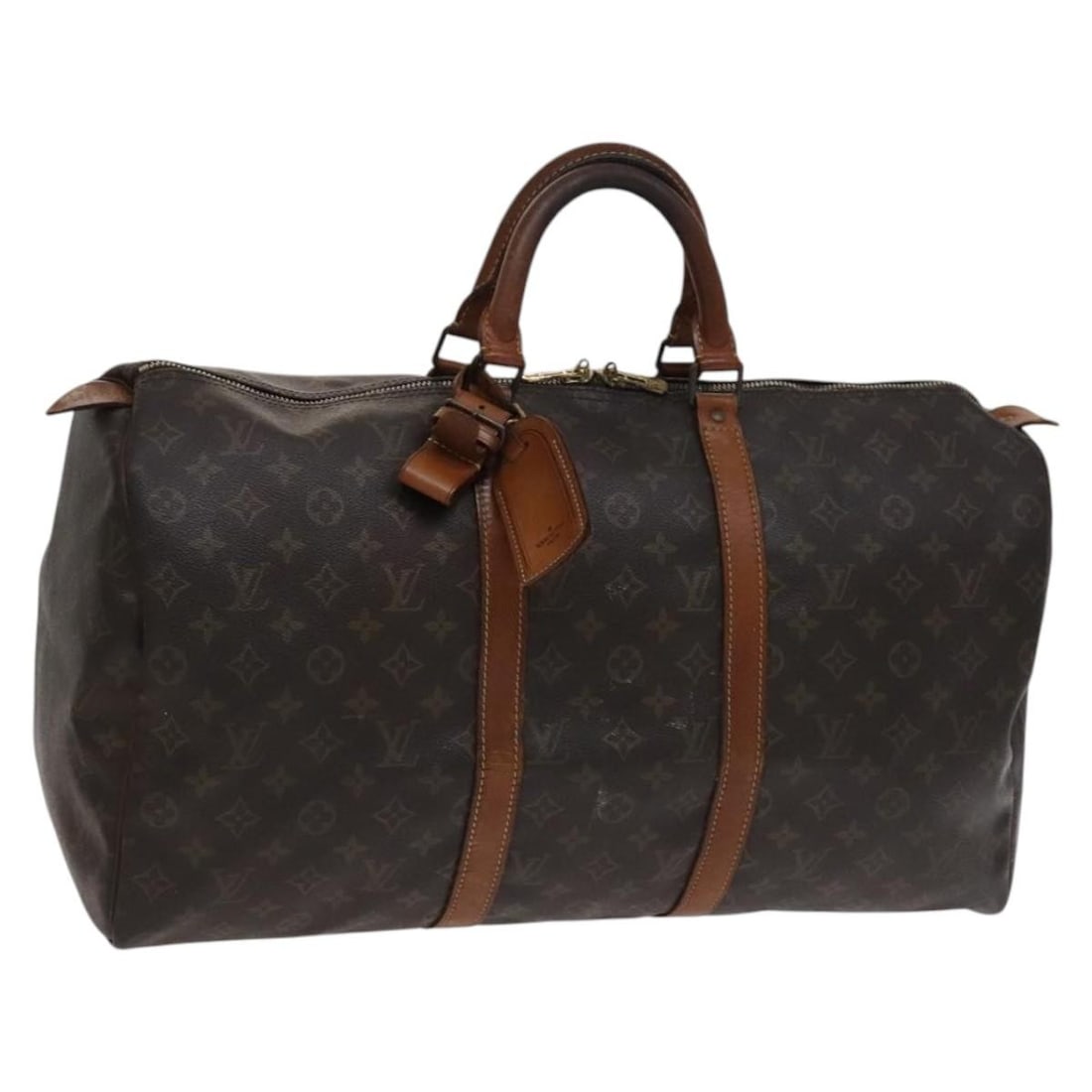 Louis Vuitton M41426 Keepall 50 Monogram Canvas Boston Bag: Louis Vuitton M41426 Keepall 50 Monogram Canvas Boston Bag A Louis Vuitton Keepall 50 Boston bag in Monogram canvas with the classic Monogram color and style. The bag is identified by product number M