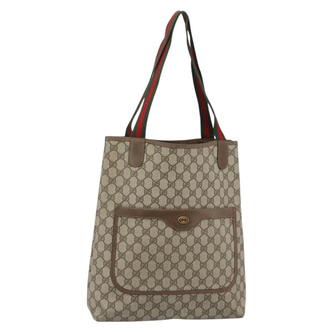 Gucci Sherry Line GG Supreme PVC Tote Bag Beige Red: Gucci Sherry Line GG Supreme PVC Tote Bag Beige Red Gucci GG Supreme Web Sherry Line tote bag in beige and red, made from PVC leather/GG canvas. It features a tote bag style, was made in Italy, and in