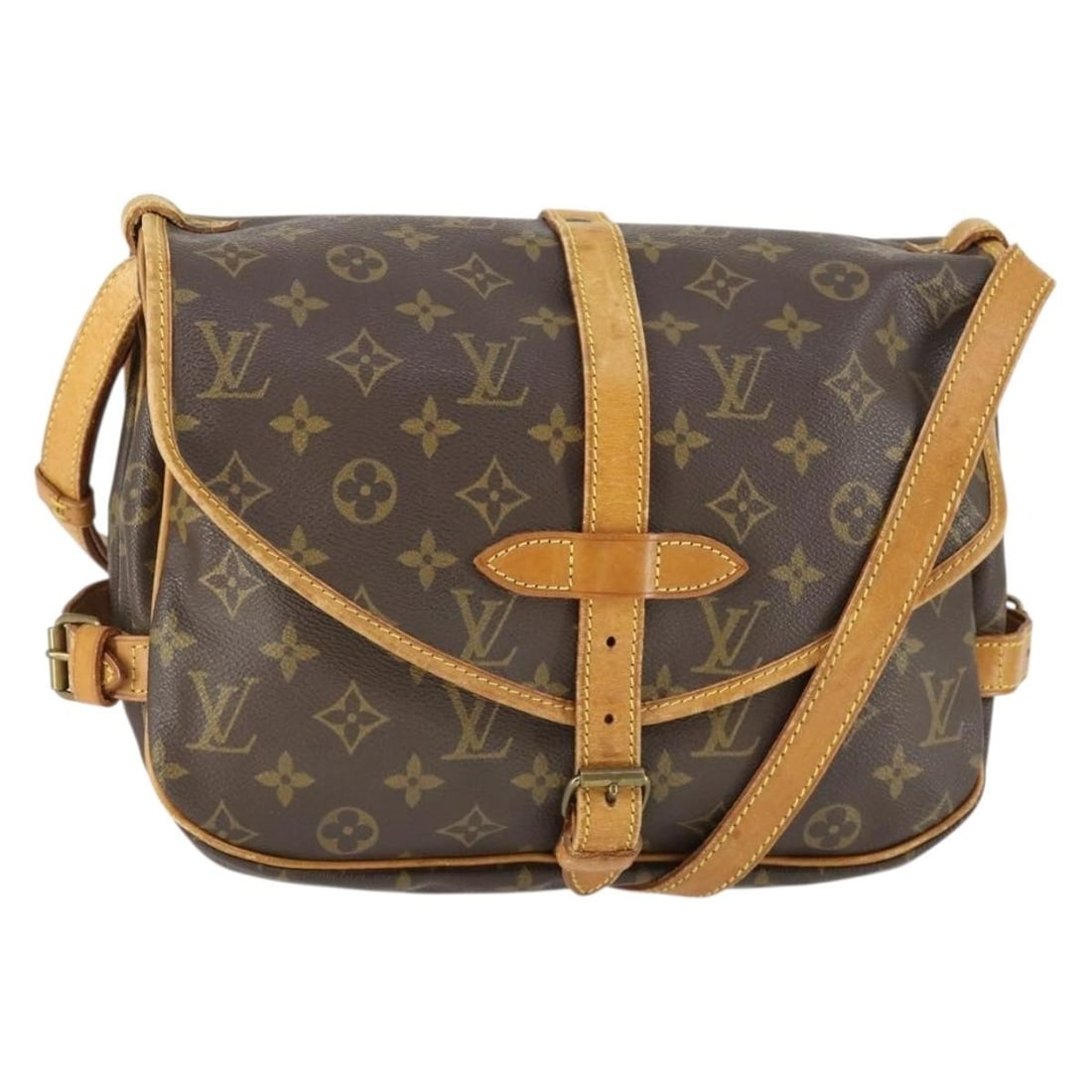 Louis Vuitton Saumur 30 Monogram Canvas Shoulder Bag M42256 France: Louis Vuitton Saumur 30 Monogram Canvas Shoulder Bag M42256 France This is a Louis Vuitton Monogram Saumur 30 shoulder bag crafted from signature monogram canvas. The bag features a classic saddle des