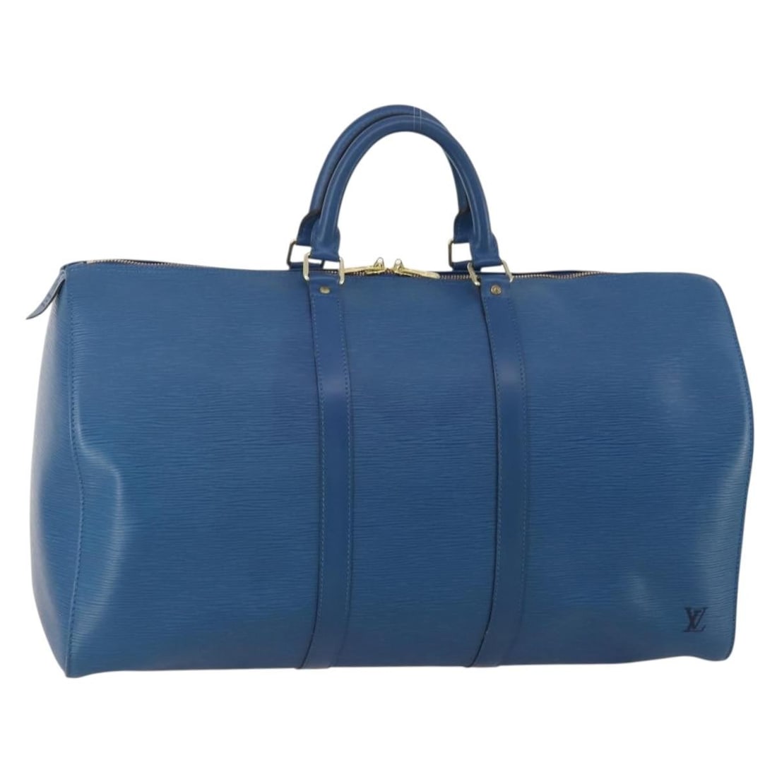 Louis Vuitton M42965 Keepall 50 Epi Leather Blue Boston Bag: Louis Vuitton M42965 Keepall 50 Epi Leather Blue Boston Bag Louis Vuitton Epi Keepall 50 Boston Bag in blue Epi leather, made in France. This women's Boston bag is identified by product number M42965 