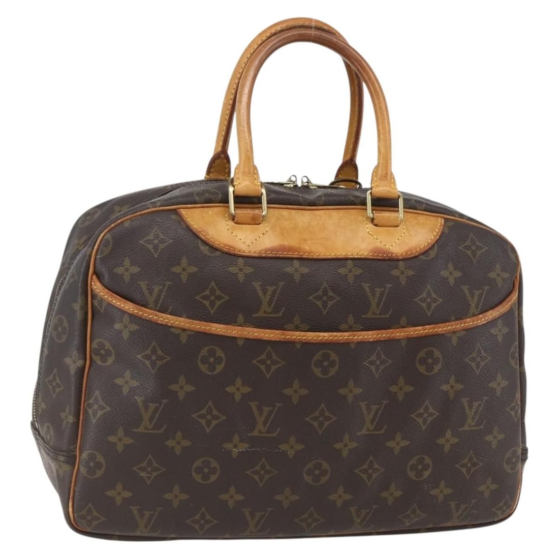 LOUIS VUITTON Monogram Deauville Hand Bag M47270 Auth France: LOUIS VUITTON Monogram Deauville Hand Bag M47270 Auth France Introducing the LOUIS VUITTON Monogram Deauville Hand Bag (Model: M47270), a timeless accessory that showcases the brand's iconic monogram 