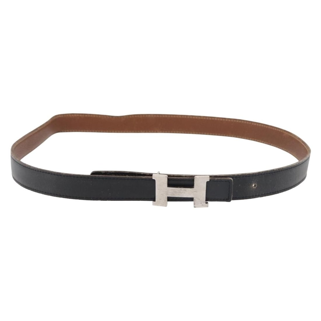 HERMES Constance Mini black leather women's belt 39.4in France: HERMES Constance Mini black leather women's belt 39.4in France Hermes Constance Mini belt in black leather, made in France. This women's belt measures approximately 39.4 inches (100 cm) in total lengt