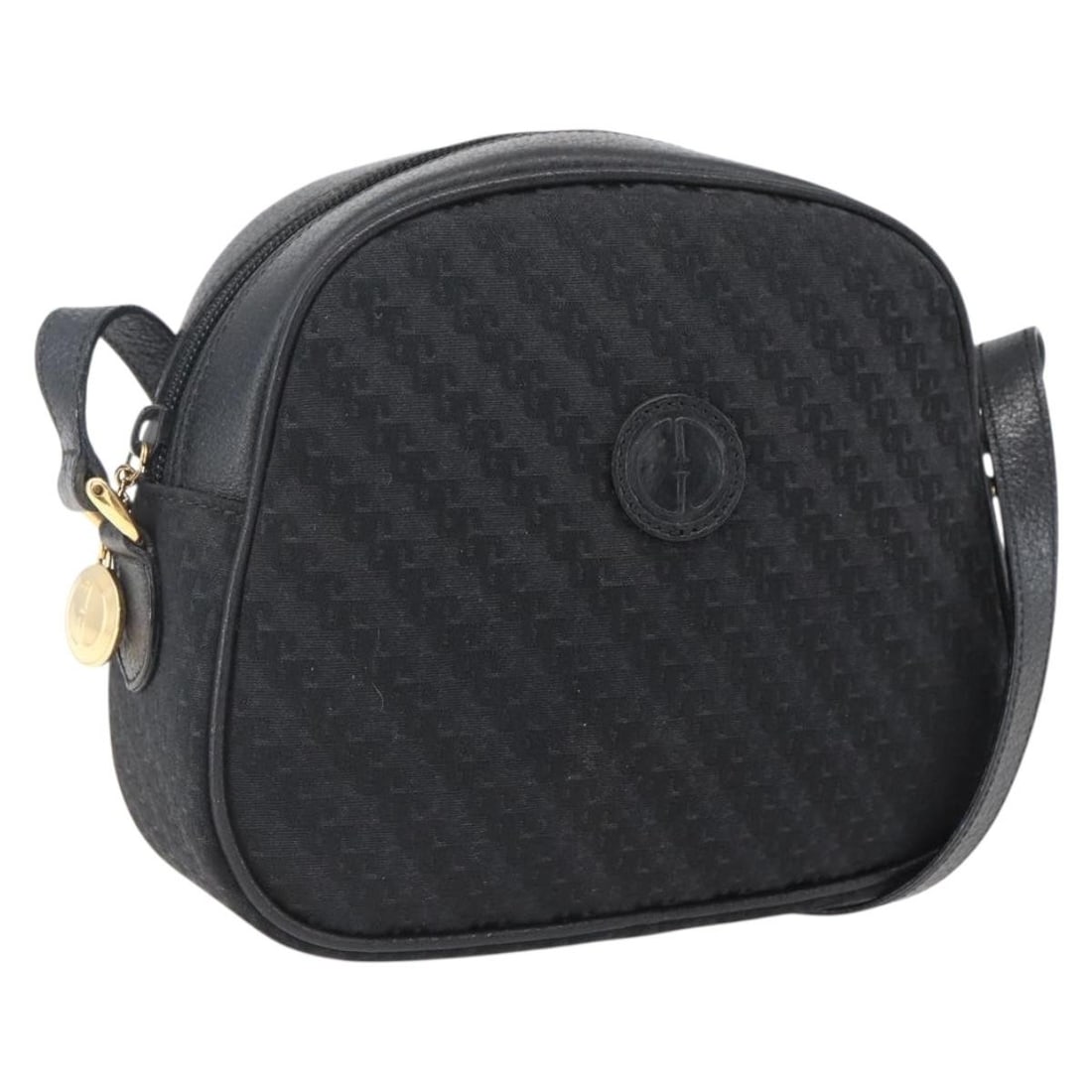 Gucci 007 115 0175 black canvas shoulder bag with leather trim: Gucci 007 115 0175 black canvas shoulder bag with leather trim Gucci shoulder bag in black canvas with leather trim and gold-tone accents. Made in Italy, this women's bag features an adjustable should
