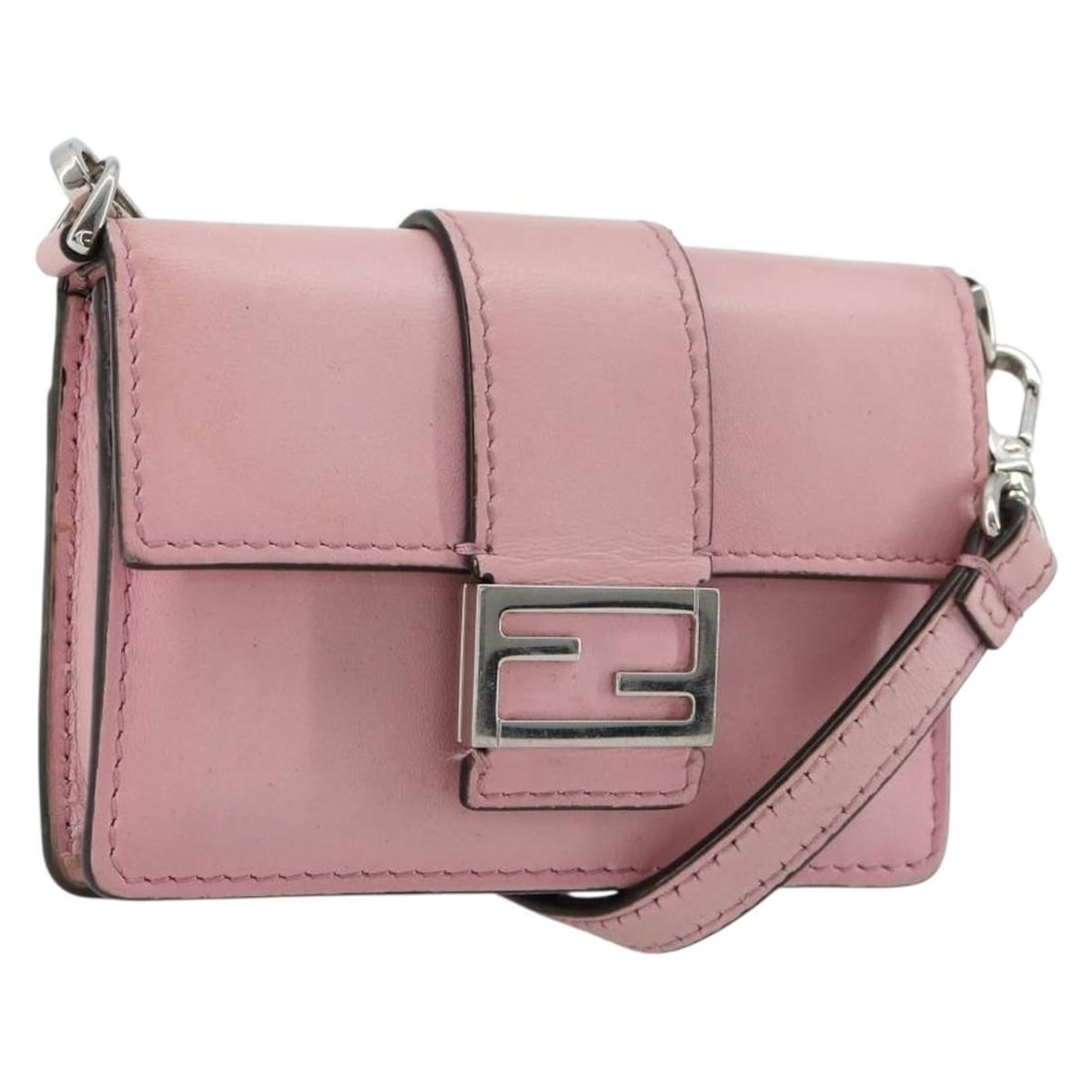 FENDI Leather Womens Pouch Bag Pink Silver Made in Italy: FENDI Leather Womens Pouch Bag Pink Silver Made in Italy Authentic FENDI leather shoulder pouch in pink and silver. This women's pouch is made in Italy and shows heavy use, including rubbing, stains, 