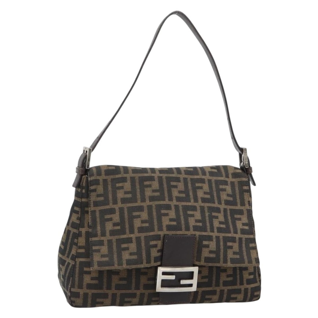 Fendi Mamma Baguette Zucca Canvas Shoulder Bag Black Brown Dust Bag: Fendi Mamma Baguette Zucca Canvas Shoulder Bag Black Brown Dust Bag Fendi Zucca Canvas Mamma Baguette shoulder bag in black and brown. Made in Italy from Zucca canvas, it comes with a dust bag. The ba