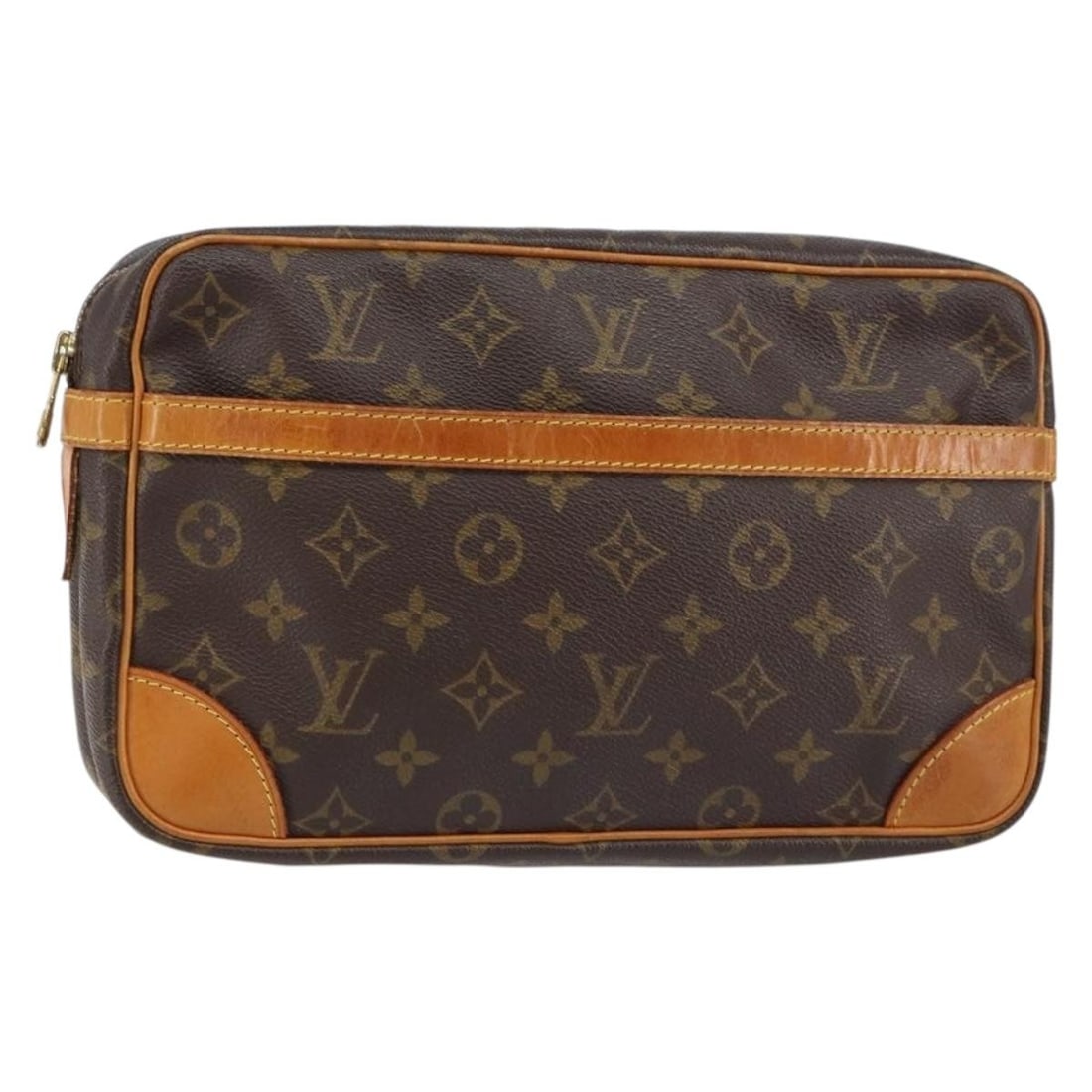 Louis Vuitton Compiegne 28 Monogram Canvas Clutch M51845: Louis Vuitton Compiegne 28 Monogram Canvas Clutch M51845 This Louis Vuitton Monogram Compiegne 28 Clutch Bag features the iconic monogram canvas, crafted in France. The clutch shows signs of heavy use
