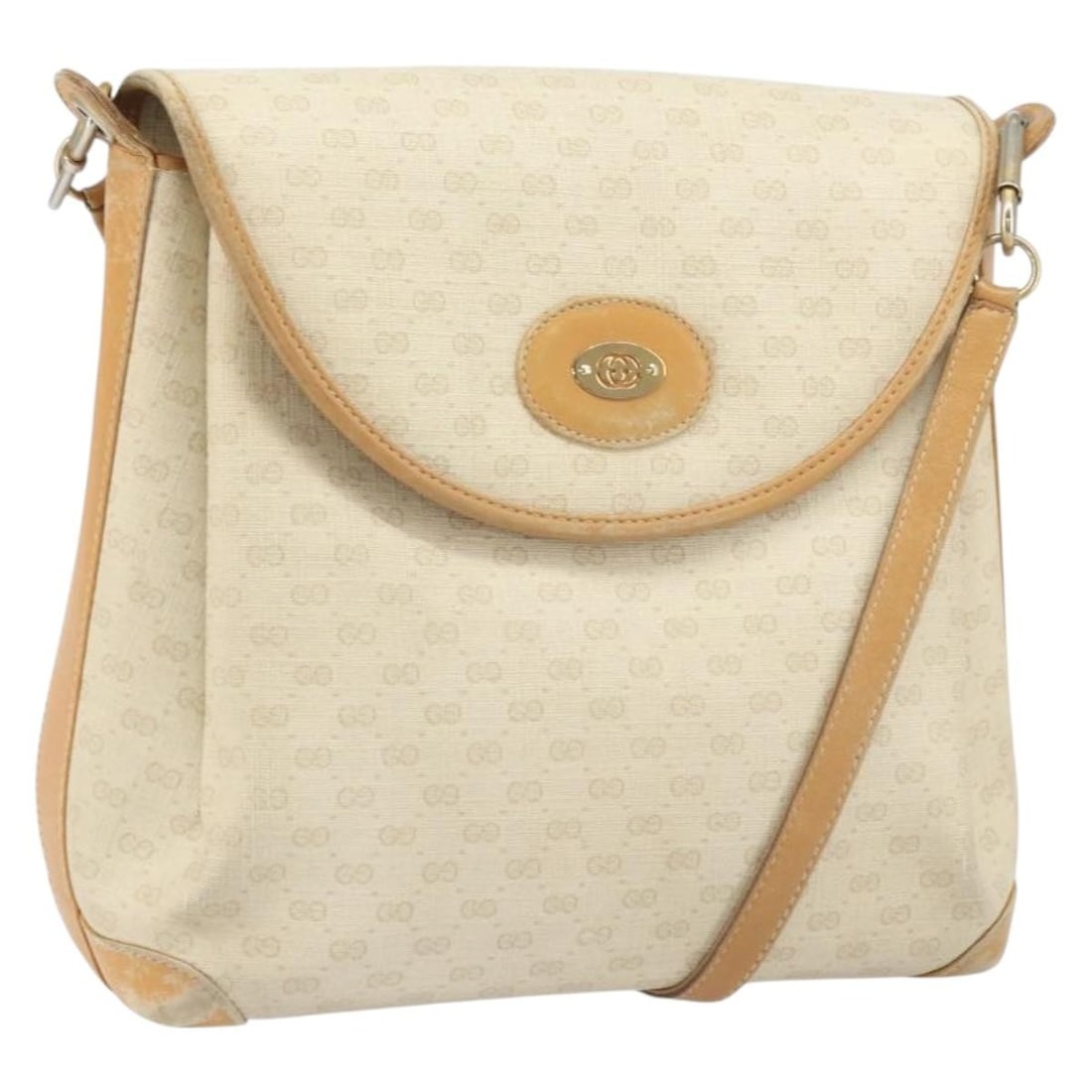 Gucci Micro GG Supreme White and Gold PVC Women's Shoulder Bag: Gucci Micro GG Supreme White and Gold PVC Women's Shoulder Bag This is a GUCCI Micro GG Supreme shoulder bag crafted from white PVC leather with gold accents. The bag features a compact design with a 