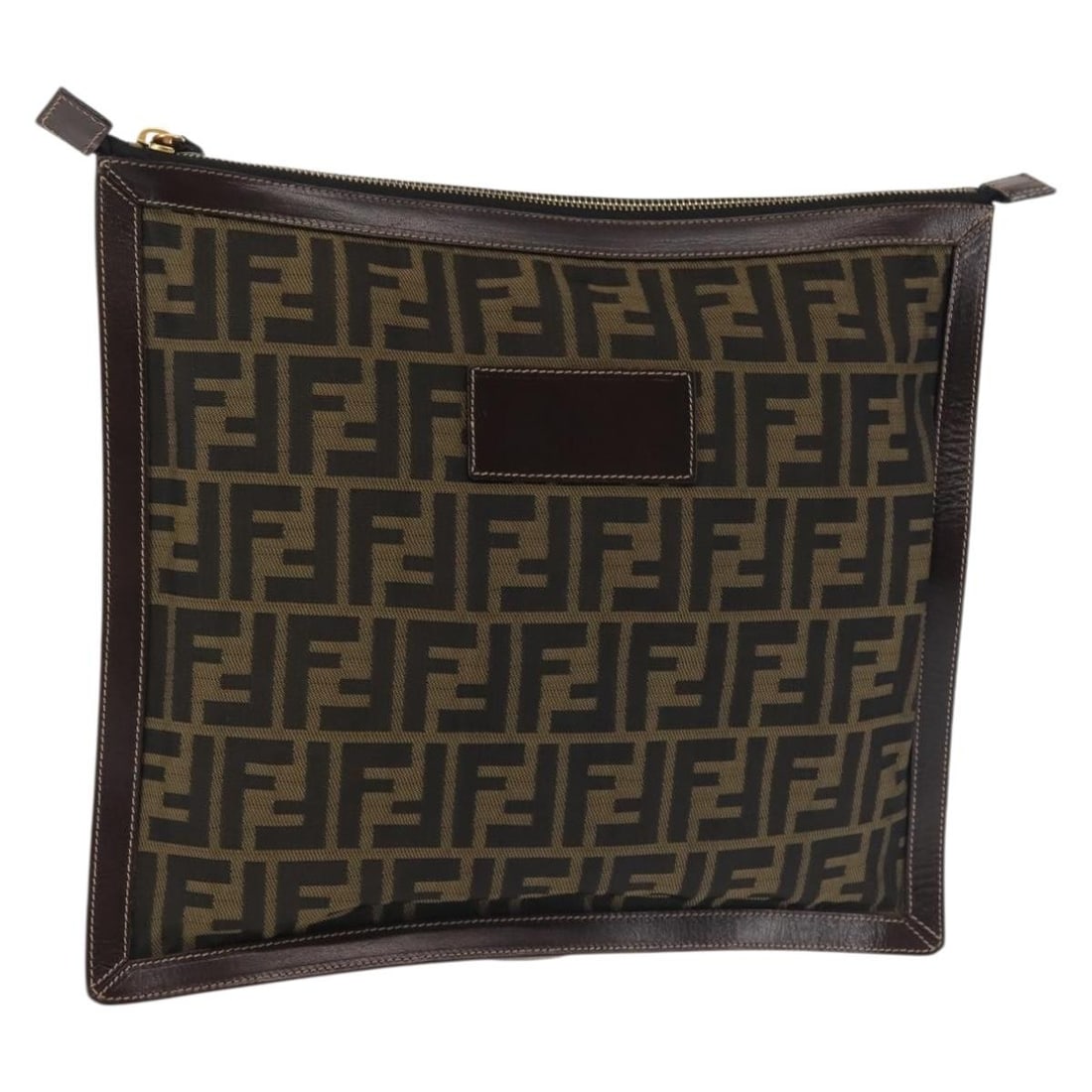 Fendi Zucca Canvas Clutch Black Brown Gold Womens Bag: Fendi Zucca Canvas Clutch Black Brown Gold Womens Bag FENDI Zucca canvas clutch bag in black, brown, and gold. Made in Italy, this women's clutch bag features an exterior of Zucca canvas and comes wit