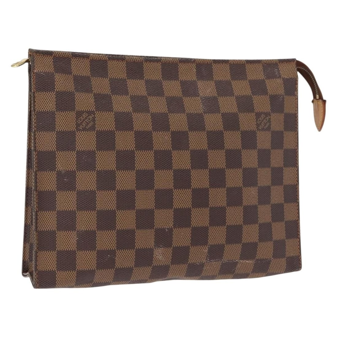 LOUIS VUITTON Damier Ebene Poche Toilette 26 Pouch N47543 Auth: LOUIS VUITTON Damier Ebene Poche Toilette 26 Pouch N47543 Auth This LOUIS VUITTON Damier Ebene Poche Toilette 26 Pouch is a stylish accessory made from Damier Ebene Canvas, embodying the iconic design