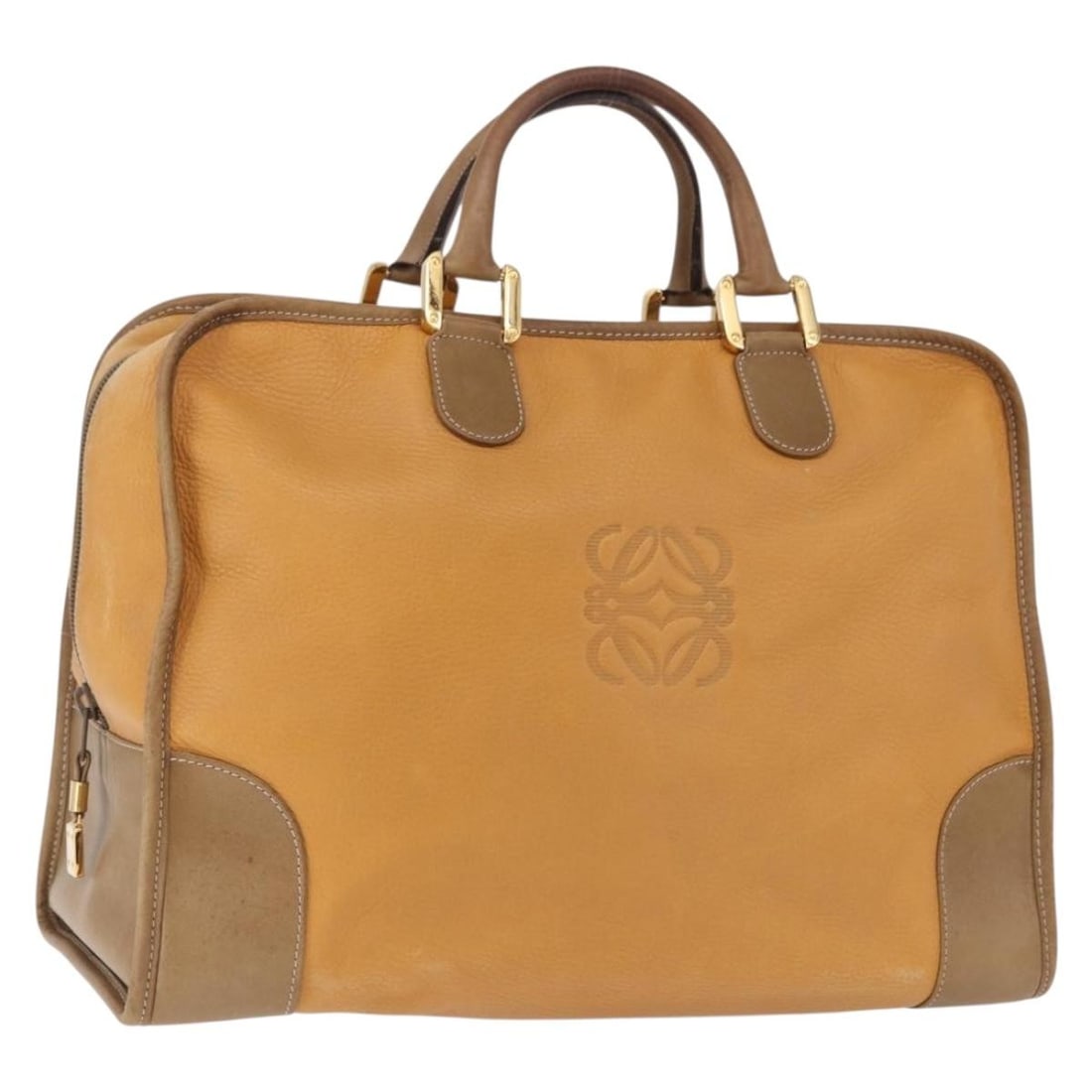 LOEWE Amazona 40 Brown Leather Handbag Spain: LOEWE Amazona 40 Brown Leather Handbag Spain LOEWE Amazona 40 hand bag in leather, presented in brown and gold. Made in Spain, this women's bag measures approximately 39 cm wide, 29 cm high, and 19 cm