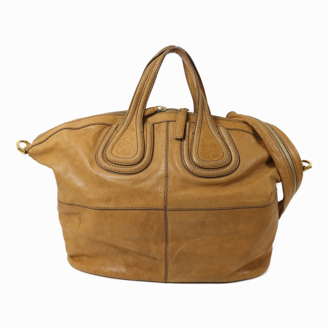 Givenchy 2 Way Shoulder Bag Beige Calfskin Leather Gold Tone Hardware: Givenchy 2 Way Shoulder Bag Beige Calfskin Leather Gold Tone Hardware A GIVENCHY 2-way shoulder bag crafted from calfskin (cowhide) leather in beige. This unisex bag is made in Italy and comes with a 