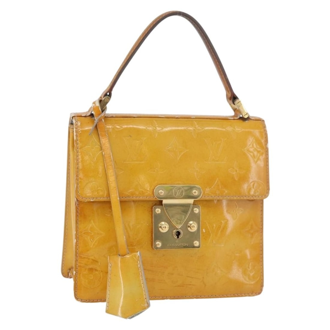 Louis Vuitton Spring Street Monogram Vernis Gris Handbag M91029: Louis Vuitton Spring Street Monogram Vernis Gris Handbag M91029 This Louis Vuitton Monogram Vernis Spring Street handbag in Gris is crafted from patent leather and features a structured silhouette. Th