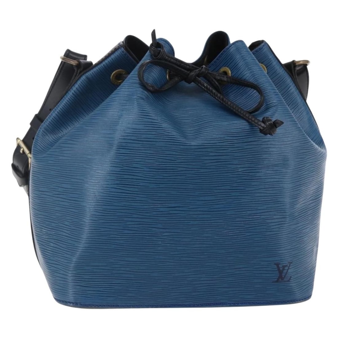 LOUIS VUITTON Epi Petit Noe Shoulder Bag Black Blue M44152 Authentic: LOUIS VUITTON Epi Petit Noe Shoulder Bag Black Blue M44152 Authentic This stylish LOUIS VUITTON Epi Petit Noe Shoulder Bag combines elegance with practicality. Crafted from durable Epi leather, it fea
