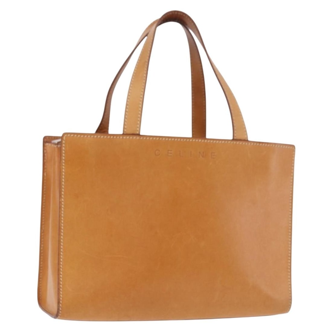 CELINE Brown Leather Handbag Silver Tone Hardware Italy: CELINE Brown Leather Handbag Silver Tone Hardware Italy Brown leather CELINE hand bag made in Italy. This women's bag is being offered as photographed and does not include the original box or dust bag