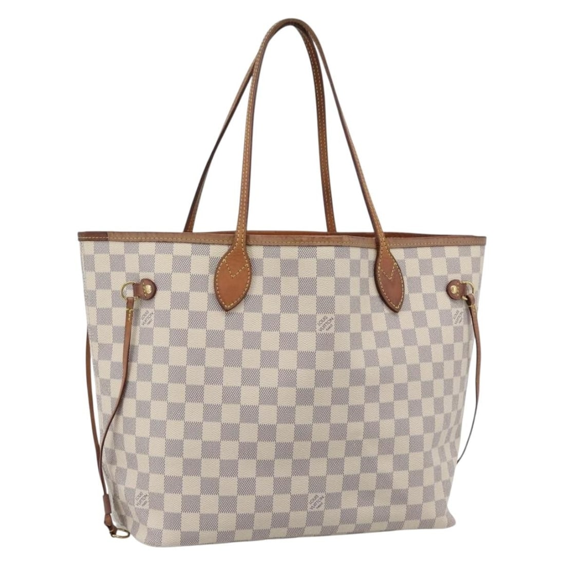 Louis Vuitton Neverfull MM Damier Azur Canvas Tote N41605: Louis Vuitton Neverfull MM Damier Azur Canvas Tote N41605 A Louis Vuitton Damier Azur Neverfull MM tote bag in Damier Azur canvas, made in France. This women's tote features the Neverfull MM size and 