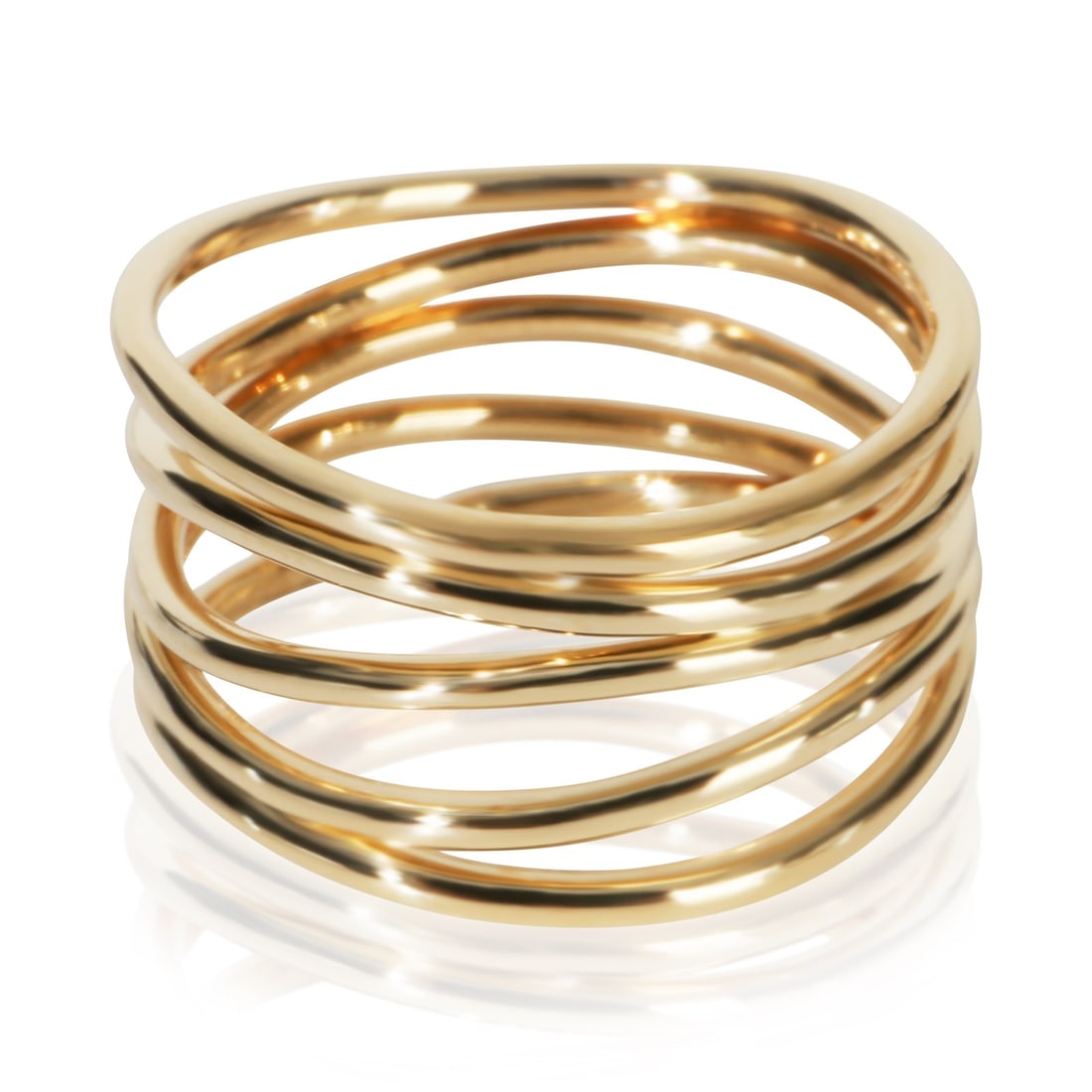 Tiffany & Co Elsa Peretti Wave 18k Yellow Gold Ring Size 4.75: Tiffany & Co Elsa Peretti Wave 18k Yellow Gold Ring Size 4.75 This Tiffany & Co. Elsa Peretti Wave ring is crafted from 18k yellow gold and features a sleek, modern design. The ring comes in size 4.75