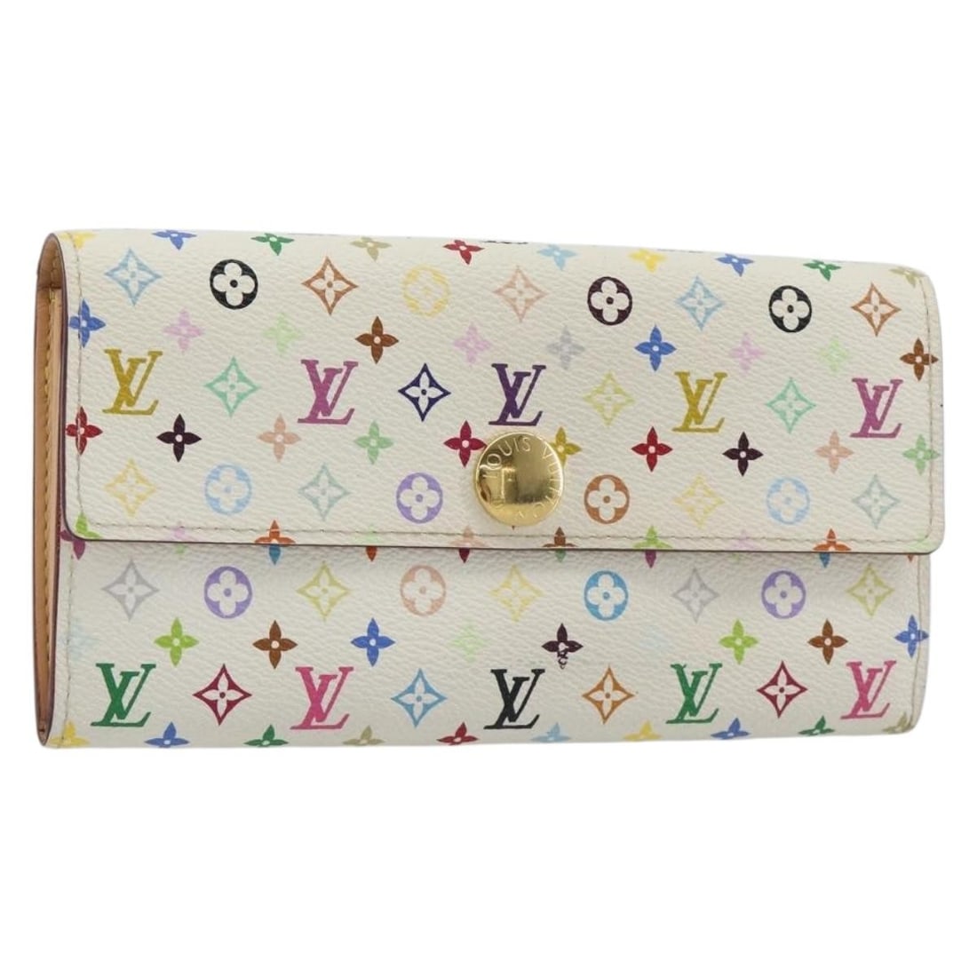 Louis Vuitton M93532 Sarah Long Wallet White Monogram Multicolor Canvas: Louis Vuitton M93532 Sarah Long Wallet White Monogram Multicolor Canvas Louis Vuitton Portefeuille Sarah long wallet in white Monogram Multicolor Canvas. Made in Spain, product no. M93532. The wallet 