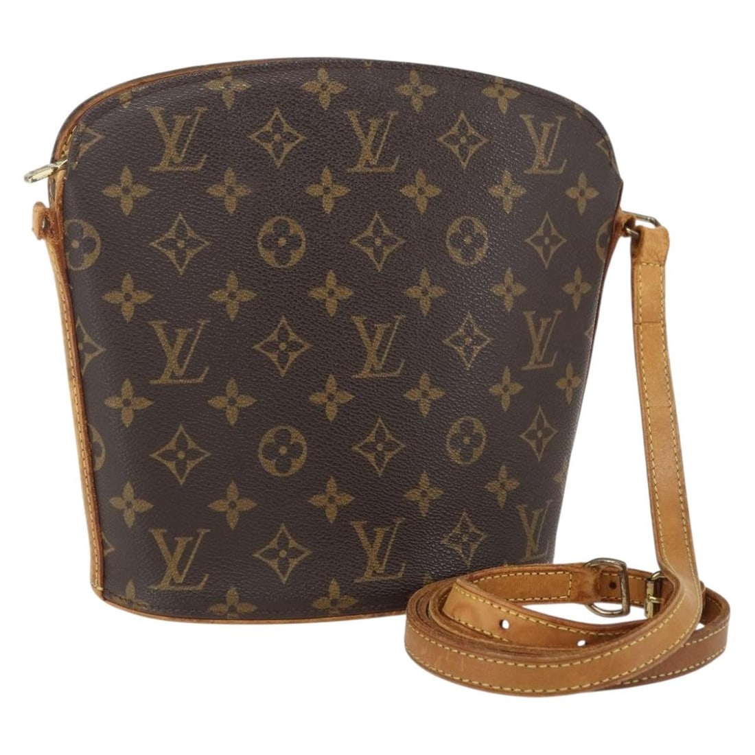 Louis Vuitton Drouot Monogram Canvas Shoulder Bag M51290 France: Louis Vuitton Drouot Monogram Canvas Shoulder Bag M51290 France This Louis Vuitton Monogram Drouot shoulder bag features the signature monogram canvas and is crafted in France. The bag has a structure