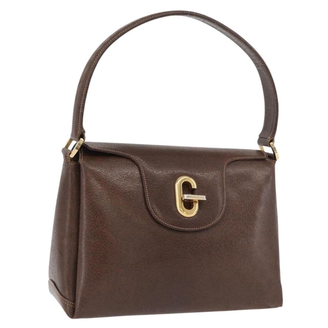Gucci Brown Leather Shoulder Purse with Gold Accents Italy: Gucci Brown Leather Shoulder Purse with Gold Accents Italy This GUCCI shoulder bag is crafted from brown leather with gold accents and is designed for women. The bag features a compact silhouette with