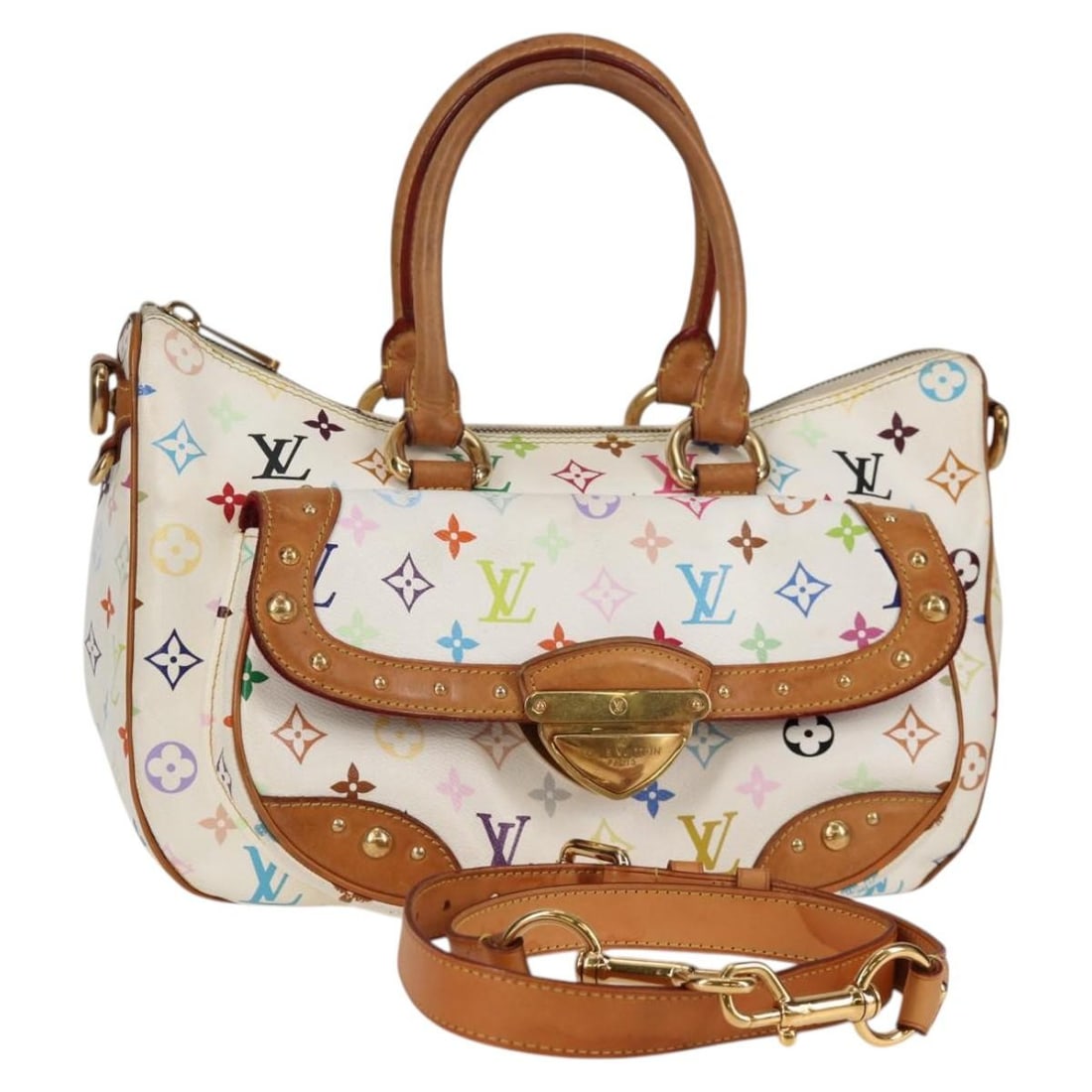 Louis Vuitton Rita Multicolor Canvas Handbag With Shoulder Strap White M40125 (1 of 18)