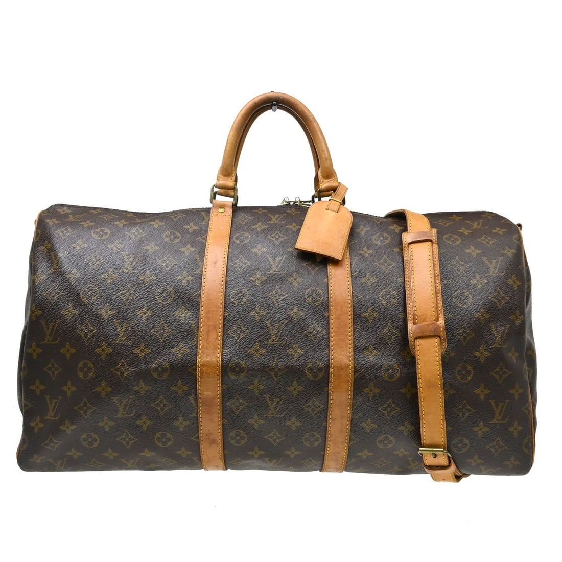Louis Vuitton Keepall Bandouliere 55 Monogram Travel Duffle Bag M41414: Louis Vuitton Keepall Bandouliere 55 Monogram Travel Duffle Bag M41414 Louis Vuitton Keepall Bandouliere 55 travel handbag in Monogram canvas with leather handle and strap details. It features a zip c