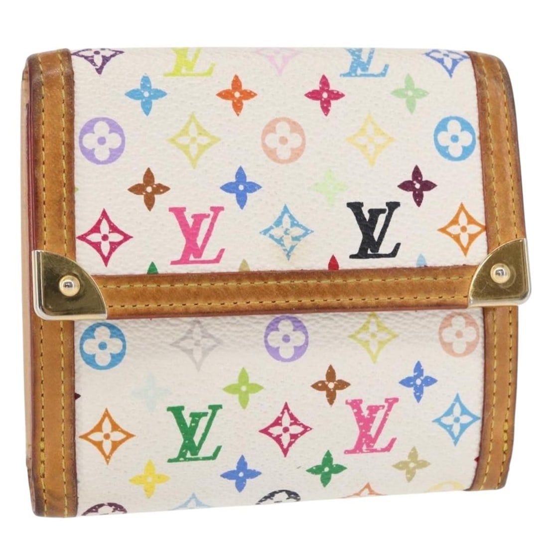 LOUIS VUITTON M92983 Monogram Multicolor Canvas Wallet White: LOUIS VUITTON M92983 Monogram Multicolor Canvas Wallet White Louis Vuitton Porte Monnaie Billets Cartes Credit wallet in white Monogram Multicolor Canvas. Made in France, this style is identified by p