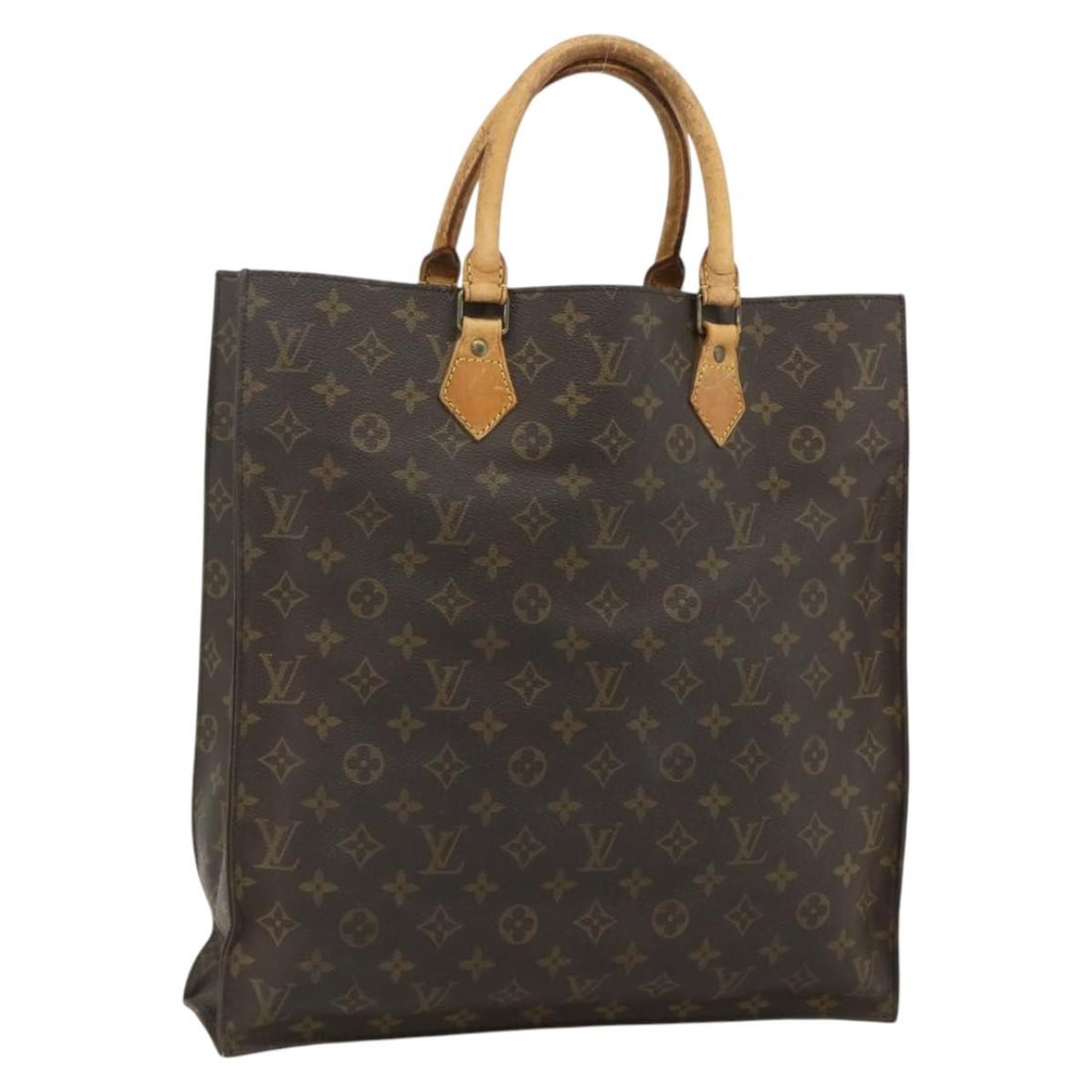 Louis Vuitton Monogram Canvas Sac Plat Tote M51140: Louis Vuitton Monogram Canvas Sac Plat Tote M51140 This Louis Vuitton Monogram Sac Plat handbag is crafted from the brand's signature monogram canvas. Designed for women, it features a spacious rectan