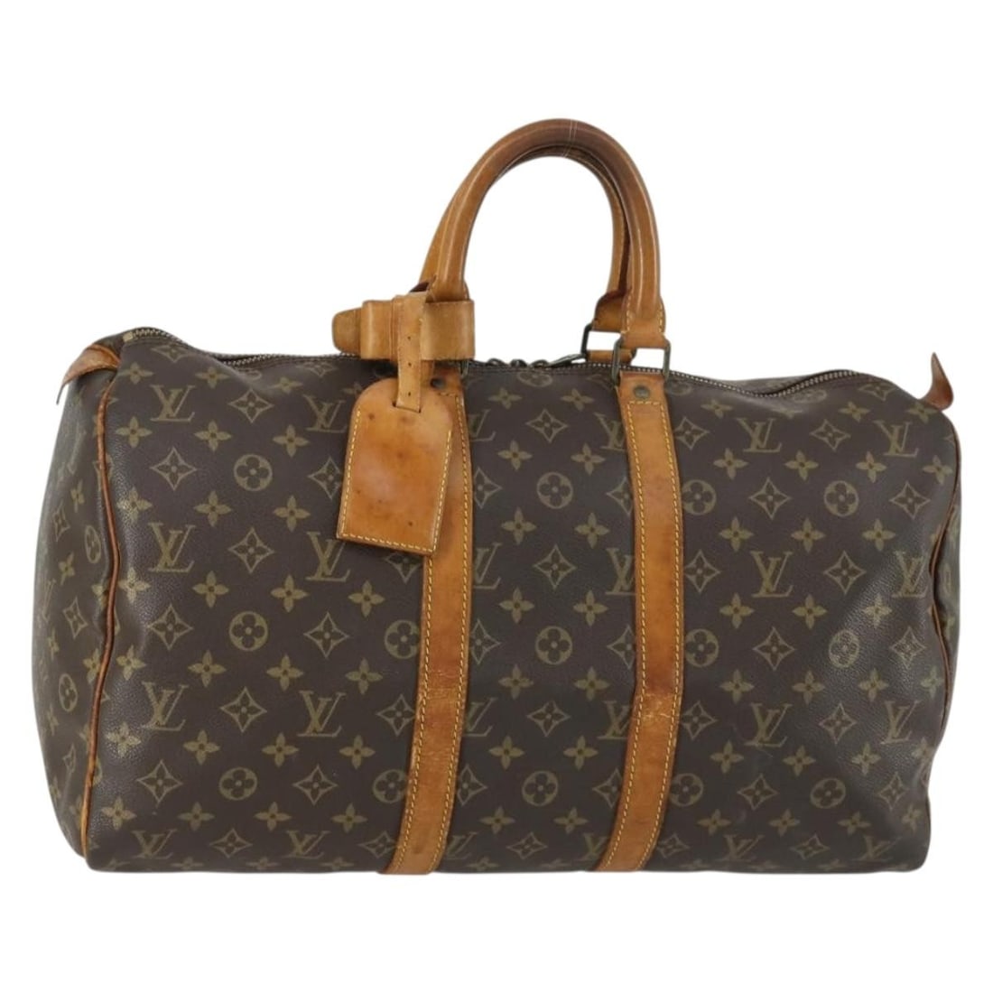Louis Vuitton M41428 Keepall 45 Monogram Canvas Boston Bag: Louis Vuitton M41428 Keepall 45 Monogram Canvas Boston Bag Louis Vuitton Monogram Keepall 45 Boston Bag in Monogram Canvas, made in France. This women's Boston bag features the Monogram exterior and c