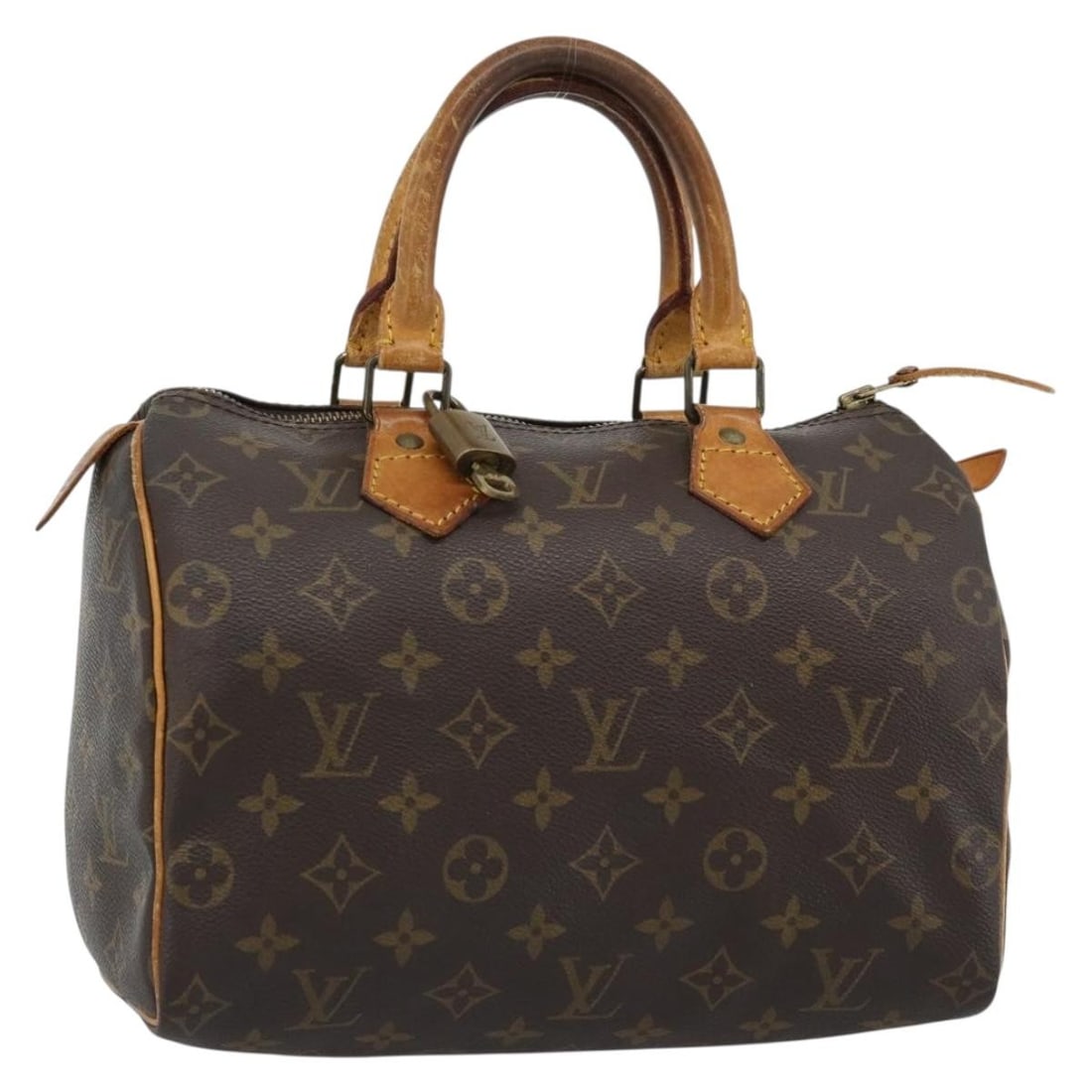 Louis Vuitton M41528 Speedy 25 Monogram Canvas Handbag: Louis Vuitton M41528 Speedy 25 Monogram Canvas Handbag Louis Vuitton Monogram Speedy 25 handbag in Monogram Canvas, made in France. The bag comes with a padlock and one key. It is identified by produc
