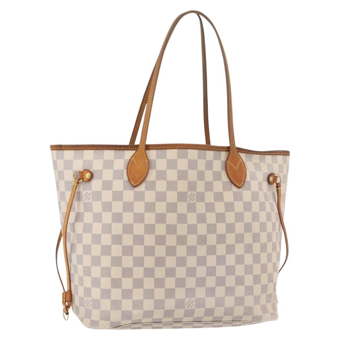 Louis Vuitton Neverfull MM Damier Azur Canvas Tote N41605: Louis Vuitton Neverfull MM Damier Azur Canvas Tote N41605 Louis Vuitton Damier Azur Neverfull MM tote bag in Damier Azur canvas. Made in Spain, this bag is identified by product no. N41605 and serial 