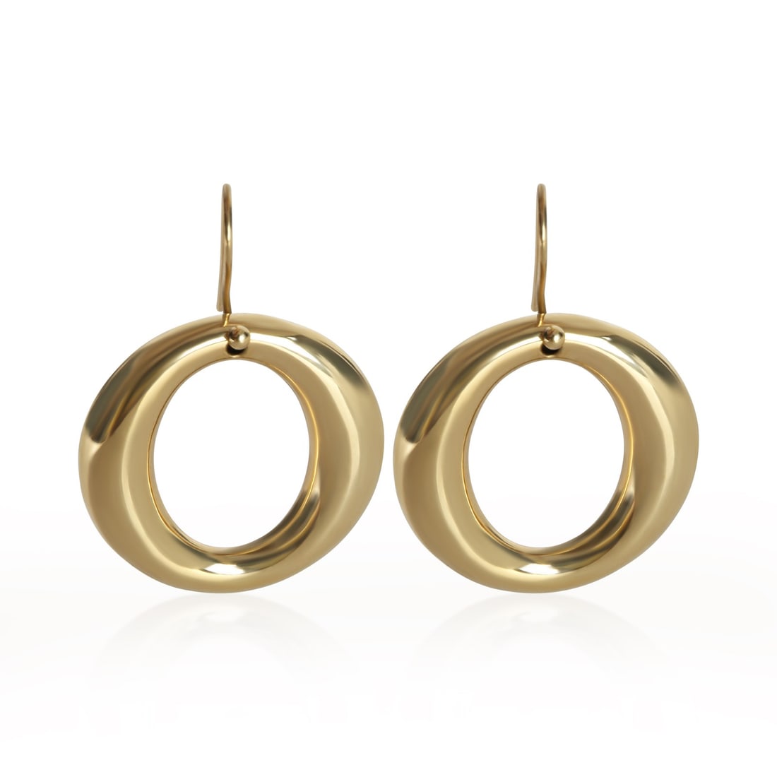Tiffany Co Elsa Peretti Sevillana 18k Yellow Gold Earrings: Tiffany Co Elsa Peretti Sevillana 18k Yellow Gold Earrings Tiffany & Co. Elsa Peretti Sevillana earrings in yellow gold, crafted in 18k metal and measuring 34 mm in length. The earrings are pre-owned 