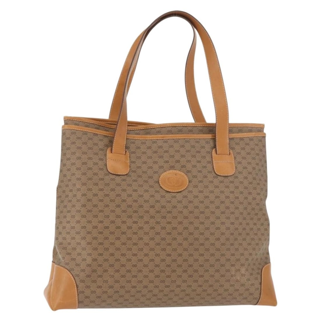 Gucci 181868 Micro GG Supreme PVC Leather Tote in Beige Gold: Gucci 181868 Micro GG Supreme PVC Leather Tote in Beige Gold Gucci Micro GG Supreme tote bag in beige and gold PVC leather with a structured everyday silhouette. Made in Italy, this women's tote shows