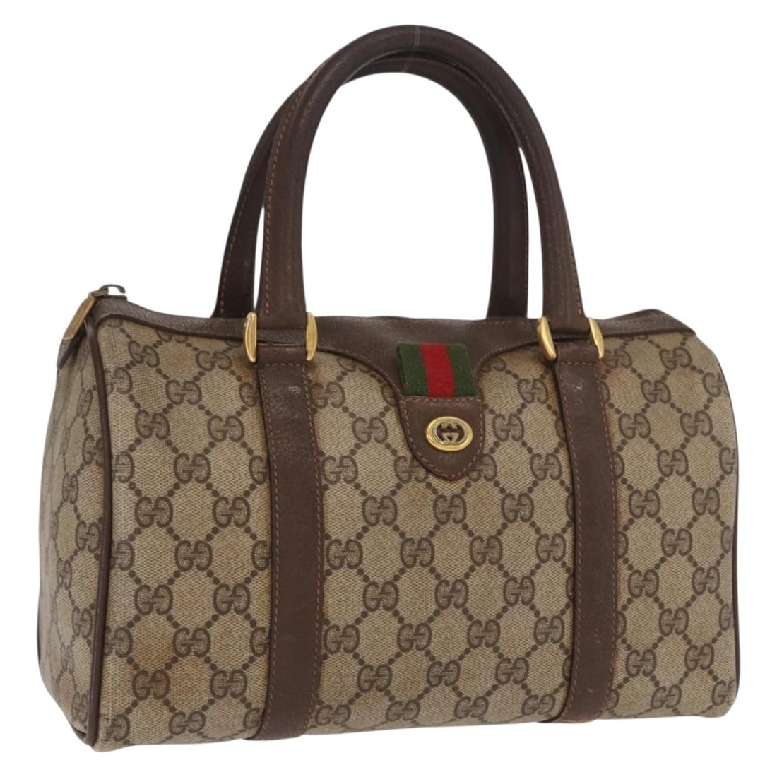 Gucci Sherry Line GG Supreme PVC Beige Gold Handbag: Gucci Sherry Line GG Supreme PVC Beige Gold Handbag This is a Gucci GG Supreme Web Sherry Line handbag crafted in beige and gold PVC leather with GG canvas accents. Designed for women, the bag feature