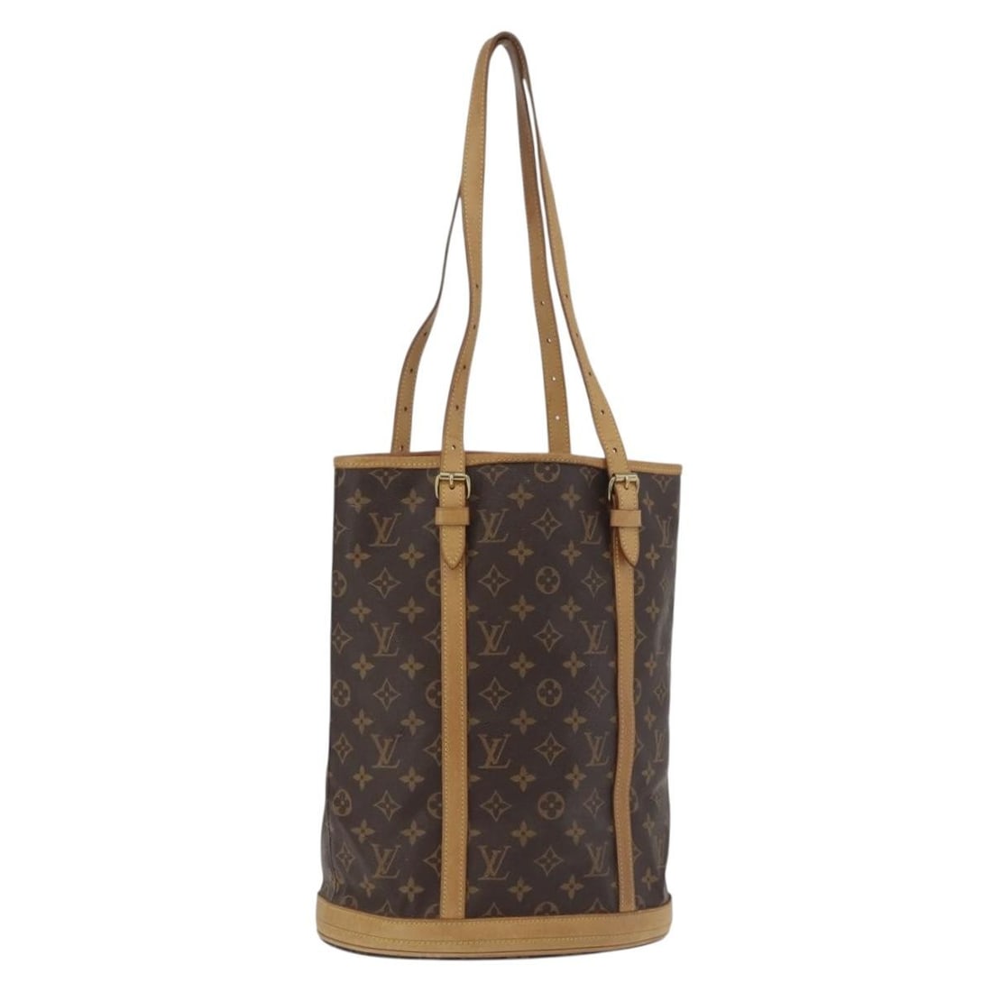Louis Vuitton M42236 Bucket GM Monogram Canvas Shoulder Bag: Louis Vuitton M42236 Bucket GM Monogram Canvas Shoulder Bag Louis Vuitton Monogram Bucket GM shoulder bag in monogram canvas, made in France. This women's shoulder bag features an adjustable shoulder 