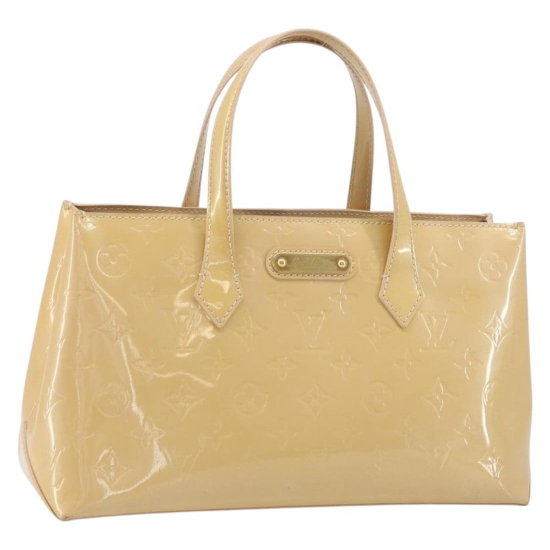 Louis Vuitton Wilshire PM Vernis Patent Leather Handbag Broncorail M91452: Louis Vuitton Wilshire PM Vernis Patent Leather Handbag Broncorail M91452 Louis Vuitton Monogram Vernis Wilshire PM hand bag in Broncorail patent leather, made in France. This women's bag is identifie
