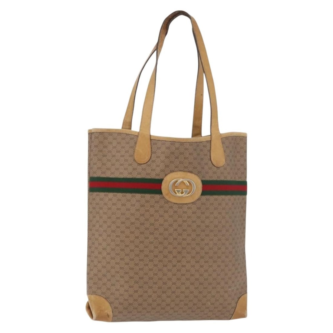 Gucci Sherry Web Micro GG Supreme PVC Tote Bag Beige 904 002 0131: Gucci Sherry Web Micro GG Supreme PVC Tote Bag Beige 904 002 0131 This Gucci Micro GG Supreme Web Sherry Line tote bag is made from PVC leather and Micro Small GG canvas in beige and gold. It measures