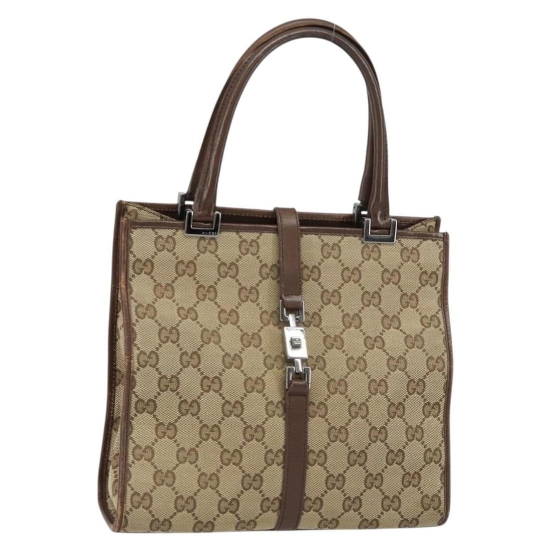 Gucci Jackie GG Canvas Shoulder Bag Beige Silver 002 1065 3444: Gucci Jackie GG Canvas Shoulder Bag Beige Silver 002 1065 3444 Gucci Jackie shoulder bag in beige and silver GG Canvas, made in Italy. This women's shoulder bag features a strap drop of approximately 